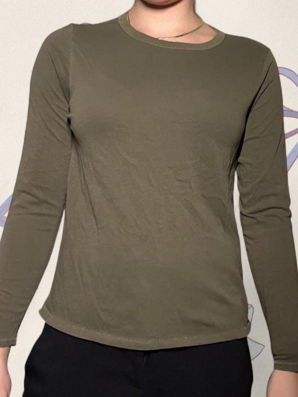 Old Navy Everywear olive/forest green long sleeve cotton shirt - Size S